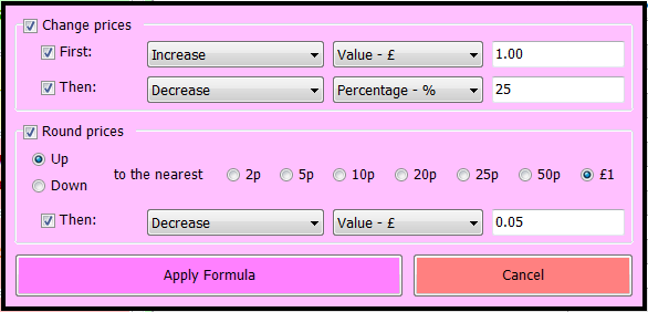 Price formula