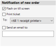 shows options for order notifications
