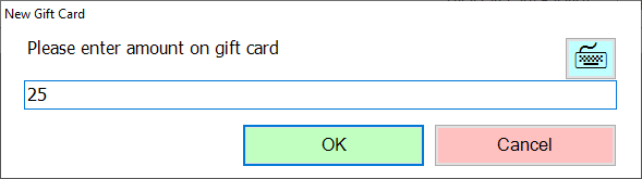 shows office prompt for new gift card amount